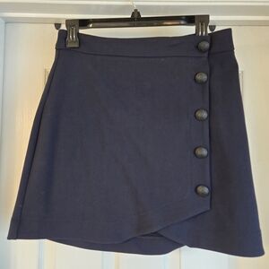 Navy Button-Front Women's Skirt